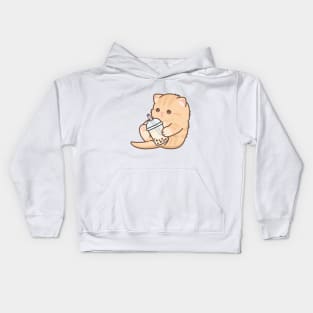 Baby Kitten Loves Boba! Kids Hoodie